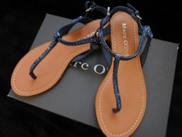Marc O`Polo Sommer Zehen Sandalen 36 blau NEU